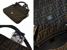 Load image into Gallery viewer, FENDI フェンディ マンマバケット ワンショルダーバッグ 26424 ズッカ柄 キャンバス レザー ブラウン シルバー金具 美品 中古 4b007498