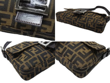 Load image into Gallery viewer, FENDI フェンディ マンマバケット ワンショルダーバッグ 26424 ズッカ柄 キャンバス レザー ブラウン シルバー金具 美品 中古 4b007499