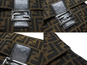 極美品 FENDI フェンディ マンマバケット ワンショルダーバッグ 肩掛け 26325 カーキ ベージュ キャンバス レザー 中古 4b007500