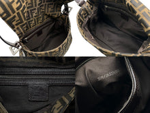 Load image into Gallery viewer, 極美品 FENDI フェンディ マンマバケット ワンショルダーバッグ 肩掛け 26325 カーキ ベージュ キャンバス レザー 中古 4b007500