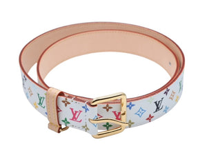 新品未使用 LOUIS VUITTON ルイヴィトン ベルト サンチュール キャレ M8981 モノグラムマルチカラー PVC ロゴ 村上隆 90/36 中古 4b007511
