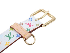 新品未使用 LOUIS VUITTON ルイヴィトン ベルト サンチュール キャレ M8981 モノグラムマルチカラー PVC ロゴ 村上隆 90/36 中古 4b007511