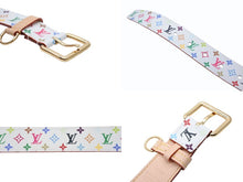 Load image into Gallery viewer, 新品未使用 LOUIS VUITTON ルイヴィトン ベルト サンチュール キャレ M8981 モノグラムマルチカラー PVC ロゴ 村上隆 90/36 中古 4b007511