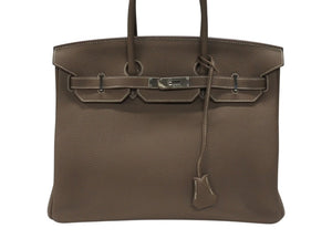 極美品 HERMES エルメス バーキン35 ハンドバッグ トゴ エトゥープ ゴールド金具 A刻印 中古 4b007514