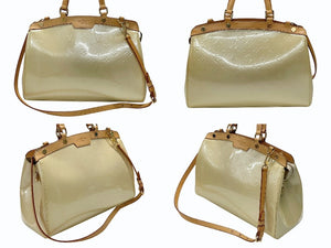 LOUIS VUITTON ルイヴィトン モノグラムヴェルニ ブレアMM M91456 2WAY ハンドバッグ ブロンコライユ ゴールド金具 美品 中古 4b007515