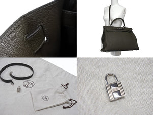 新品同様 HERMES エルメス ケリー 40 ハンドバッグ 2WAY トープ トゴ シルバー金具 Y刻印 中古 4b000882