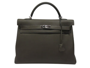 新品同様 HERMES エルメス ケリー 40 ハンドバッグ 2WAY トープ トゴ シルバー金具 Y刻印 中古 4b000882