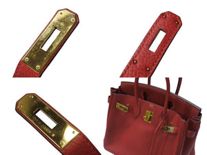 極美品 HERMES エルメス バーキン30 ルージュトマト A刻印 トリヨンクレマンス ゴールド金具 ハンドバッグ 中古 4b007519