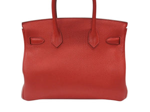 極美品 HERMES エルメス バーキン30 ルージュトマト A刻印 トリヨンクレマンス ゴールド金具 ハンドバッグ 中古 4b007519