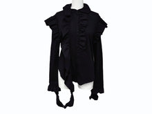 Load image into Gallery viewer, 極美品 VETEMENTS ヴェトモン 長袖シャツ フリル WE64SH200B ポルトガル製 コットン ブラック サイズS 中古 4b007525