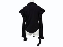 Load image into Gallery viewer, 極美品 VETEMENTS ヴェトモン 長袖シャツ フリル WE64SH200B ポルトガル製 コットン ブラック サイズS 中古 4b007525