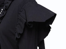 Load image into Gallery viewer, 極美品 VETEMENTS ヴェトモン 長袖シャツ フリル WE64SH200B ポルトガル製 コットン ブラック サイズS 中古 4b007525