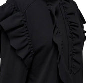 Load image into Gallery viewer, 極美品 VETEMENTS ヴェトモン 長袖シャツ フリル WE64SH200B ポルトガル製 コットン ブラック サイズS 中古 4b007525