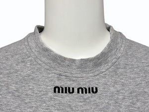 ミュウミュウ MIU MIU シームレス メランジ T-shirts ティーシャツ MJN566_16Q6_F0684_S_OOO 美品 中古 4b007528