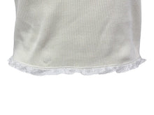 Load image into Gallery viewer, 極美品 MIU MIU ミュウミュウ レース 装飾半袖 Tシャツ XS リブニット MJN580 ブランド ロゴ アイボリー コットン 中古 4b007529