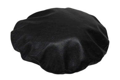 GUCCI グッチ ベレー帽 202291 413451 ブラック ライトブルー 羊革 蜂刺繍 レーヨン サイズ57 良品 中古 4b007534