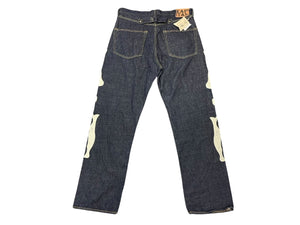 新品未使用 KAPITAL キャピタル MEXICAN TUXEDO メキシカンタキシード デニムパンツ EK-1528LPA サイズ38 12.5oz ボーン刺繍 中古 4b007539