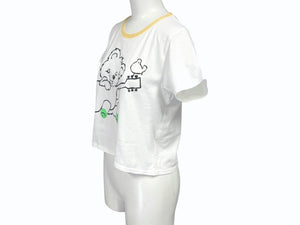 新品未使用 KAPITAL キャピタル 20/-天竺 クロップドT (リトルベア&ハーモニーpt) Tシャツ K2506SC230 イエロー サイズ1 中古 4b007541