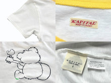 Load image into Gallery viewer, 新品未使用 KAPITAL キャピタル 20/-天竺 クロップドT (リトルベア&amp;ハーモニーpt) Tシャツ K2506SC230 イエロー サイズ1 中古 4b007541