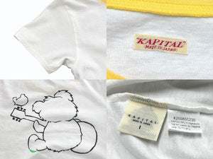 新品未使用 KAPITAL キャピタル 20/-天竺 クロップドT (リトルベア&ハーモニーpt) Tシャツ K2506SC230 イエロー サイズ1 中古 4b007541