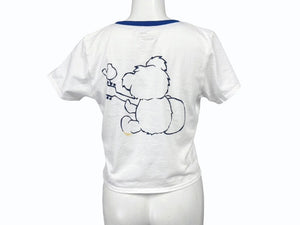 新品未使用 KAPITAL キャピタル 20/-天竺 クロップドT (リトルベア&ハーモニーpt) Tシャツ K2506SC230 ブルー サイズ1 中古 4b007542