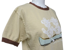Load image into Gallery viewer, 新品未使用 KAPITAL キャピタル 20/-天竺 リンガーT(K&#39;BEARpt) Tシャツ K2502SC017 ベージュ ブラウン サイズ1 中古 4b007546