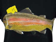 Load image into Gallery viewer, 新品未使用 KAPITAL キャピタル 20/-天竺 クロップドT(トラウト1匹PECKISH RAINBOWYpt) Tシャツ K2508SC001 ブラック サイズ1 中古 4b007550