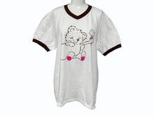 Load image into Gallery viewer, 新品未使用 KAPITAL キャピタル 20/-天竺 VネックリンガーT(リトルベア&amp;ハーモニーpt) Tシャツ K2502SC017 ホワイト ブラウン サイズ3 中古 4b007552
