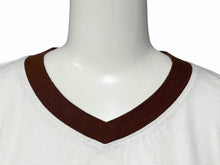 Load image into Gallery viewer, 新品未使用 KAPITAL キャピタル 20/-天竺 VネックリンガーT(リトルベア&amp;ハーモニーpt) Tシャツ K2502SC017 ホワイト ブラウン サイズ3 中古 4b007552