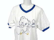 Load image into Gallery viewer, 新品未使用 KAPITAL キャピタル 20/-天竺 VネックリンガーT(リトルベア&amp;ハーモニーpt) Tシャツ K2502SC017 ブルー サイズ2 中古 4b007553