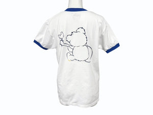 新品未使用 KAPITAL キャピタル 20/-天竺 VネックリンガーT(リトルベア&ハーモニーpt) Tシャツ K2502SC017 ブルー サイズ1 中古 4b007554