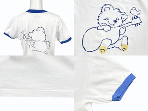 新品未使用 KAPITAL キャピタル 20/-天竺 VネックリンガーT(リトルベア&ハーモニーpt) Tシャツ K2502SC017 ブルー サイズ1 中古 4b007554