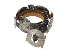 Load image into Gallery viewer, 新品未使用 KAPITAL キャピタル concho belt コンチョ ベルト・バックル ブラウン シルバー レザー メタル 中古 4b007556