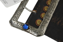 Load image into Gallery viewer, 新品未使用 KAPITAL キャピタル オイルレザーディスコバックルワイドベルト K1709XG560BLK ブラウン レザー スタッズ 4b007562