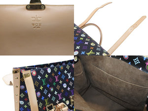 新品同様 LOUIS VUITTON × 村上隆 ルイヴィトン ハンドバッグ サックジギャンティック M92056 ブラック マルチ 中古 4b007566