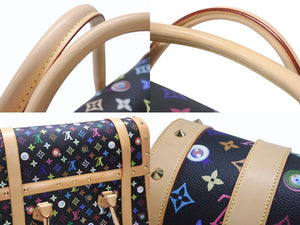 新品同様 LOUIS VUITTON × 村上隆 ルイヴィトン ハンドバッグ サックジギャンティック M92056 ブラック マルチ 中古 4b007566