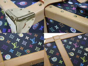 新品同様 LOUIS VUITTON × 村上隆 ルイヴィトン ハンドバッグ サックジギャンティック M92056 ブラック マルチ 中古 4b007566
