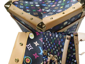 新品同様 LOUIS VUITTON × 村上隆 ルイヴィトン ハンドバッグ サックジギャンティック M92056 ブラック マルチ 中古 4b007566