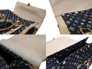 新品同様 LOUIS VUITTON × 村上隆 ルイヴィトン ハンドバッグ サックジギャンティック M92056 ブラック マルチ 中古 4b007566