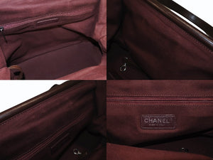 極美品 CHANEL シャネル エンブロイダリー グラフィティ がま口 ハンドバッグ カーキ A92791 アンティークシルバー金具 中古 4b007569