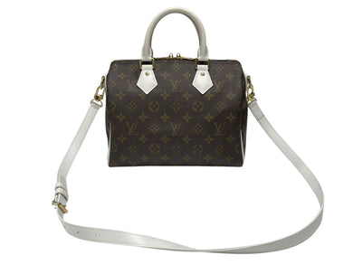 極美品 LOUIS VUITTON ルイヴィトン スピーディ バンドリエール25 ハンドバッグ M20754 モノグラム ブラウン ホワイト 中古 4b007572