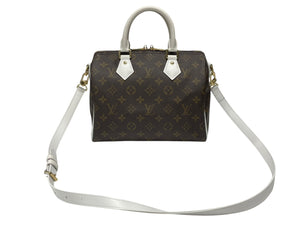 極美品 LOUIS VUITTON ルイヴィトン スピーディ バンドリエール25 ハンドバッグ M20754 モノグラム ブラウン ホワイト 中古 4b007572