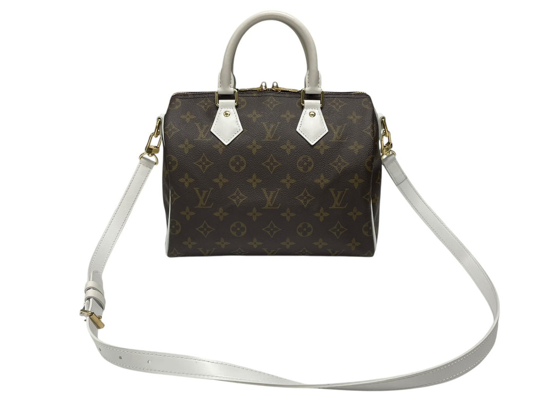 極美品 LOUIS VUITTON ルイヴィトン スピーディ バンドリエール25 ハンドバッグ M20754 モノグラム ブラウン ホワイト 中古 4b007572