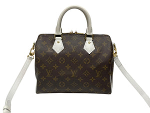 極美品 LOUIS VUITTON ルイヴィトン スピーディ バンドリエール25 ハンドバッグ M20754 モノグラム ブラウン ホワイト 中古 4b007572