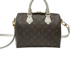 極美品 LOUIS VUITTON ルイヴィトン スピーディ バンドリエール25 ハンドバッグ M20754 モノグラム ブラウン ホワイト 中古 4b007572