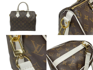 極美品 LOUIS VUITTON ルイヴィトン スピーディ バンドリエール25 ハンドバッグ M20754 モノグラム ブラウン ホワイト 中古 4b007572