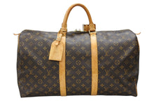 画像をギャラリービューアに読み込む, LOUIS VUITTON ルイヴィトン キーポル50 ボストンバッグ M41426 モノグラムキャンバス ブラウン ゴールド金具 美品 中古 4b007573