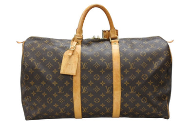 LOUIS VUITTON ルイヴィトン キーポル50 ボストンバッグ M41426 モノグラムキャンバス ブラウン ゴールド金具 美品 中古 4b007573