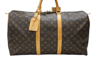 LOUIS VUITTON ルイヴィトン キーポル50 ボストンバッグ M41426 モノグラムキャンバス ブラウン ゴールド金具 美品 中古 4b007573