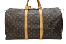 画像をギャラリービューアに読み込む, LOUIS VUITTON ルイヴィトン キーポル50 ボストンバッグ M41426 モノグラムキャンバス ブラウン ゴールド金具 美品 中古 4b007573